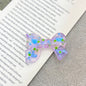 Hand Painted Bow Acrylic Beads 25-33mm Colorful Polka Dot 10pcs 7