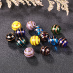 Vintage Gilded Striped Lampwork Glass Beads 8mm 10mm 12mm 1pc 2