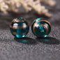 Vintage Gilded Striped Lampwork Glass Beads 8mm 10mm 12mm 1pc 14
