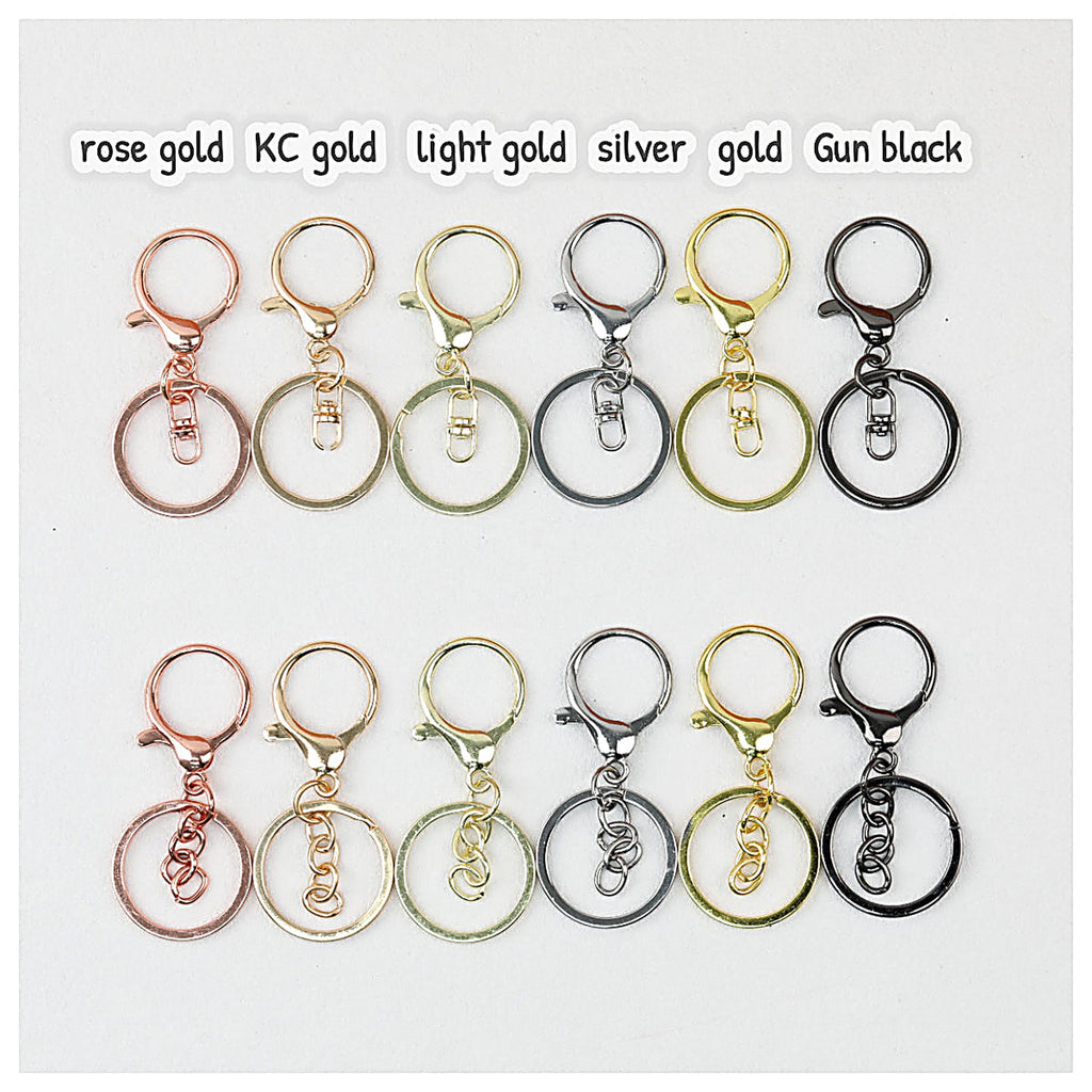 Zinc Alloy Lobster Clasp Keychain Hardware with Split Ring
