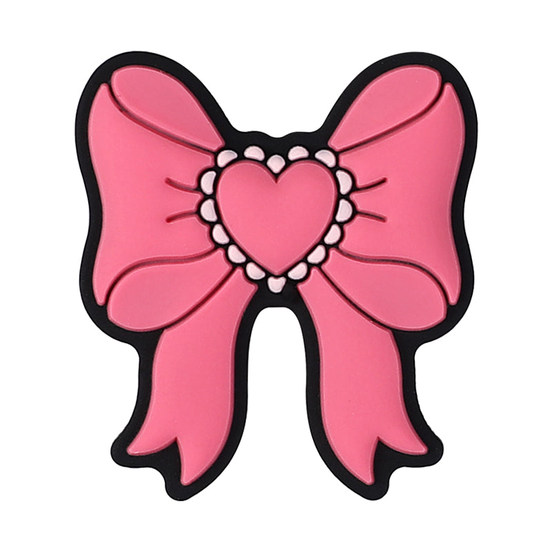 Silicone Focal Beads Pink Theme Heart Bow Disco Ball 20pcs 10