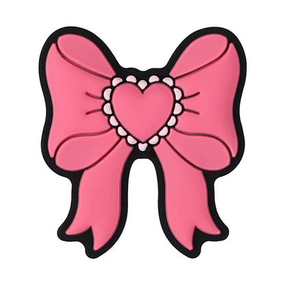 Silicone Focal Beads Pink Theme Heart Bow Disco Ball 20pcs 10