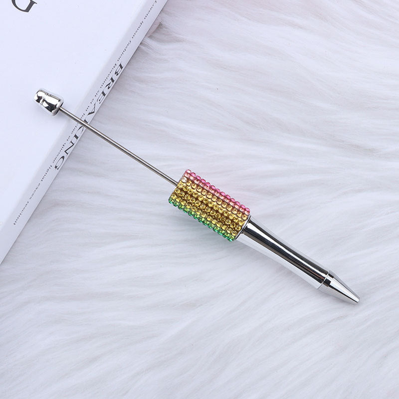 Beadable Pen with Rhinestone Grip and Decorative Cap Multiple Colors 7