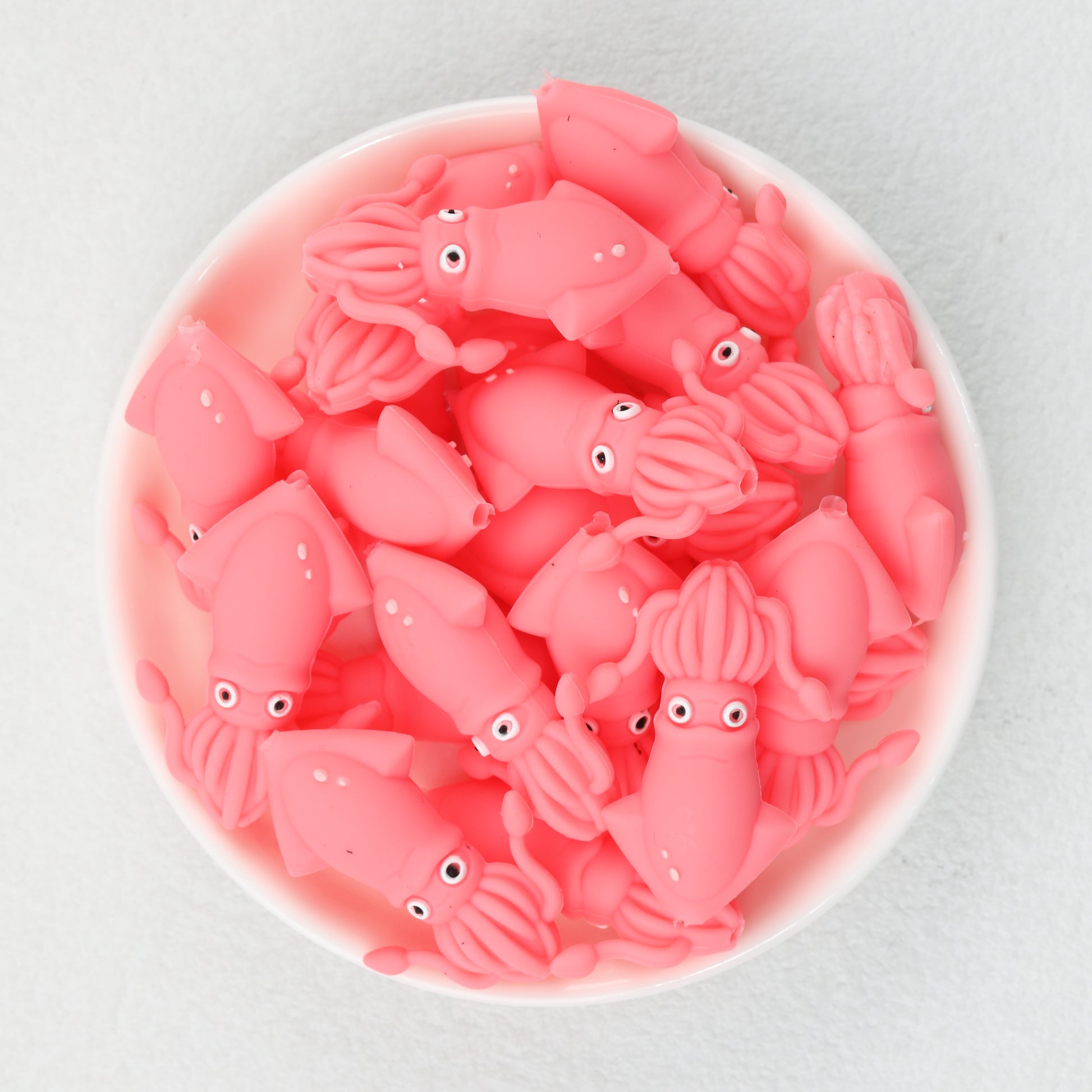 Pink 3D Silicone Focal Beads Octopus Design 20 pcs