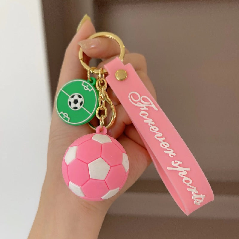Silicone Sports Ball Keychain Colorful World Cup Soccer Theme 4