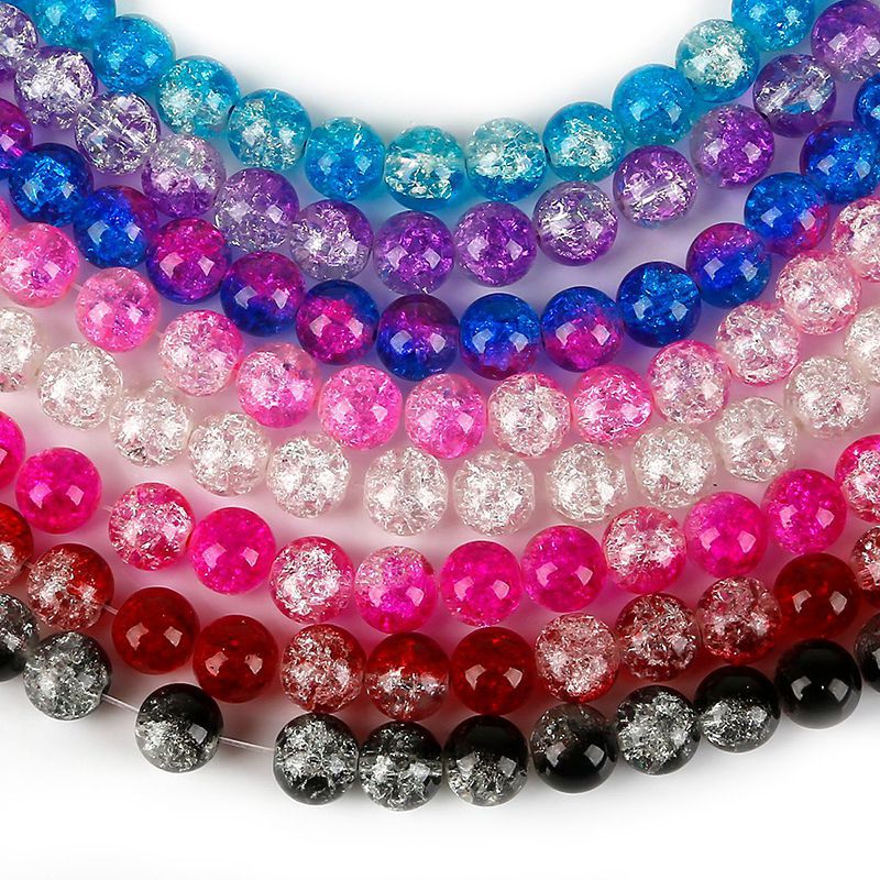 Crackle Round Glass Beads 4mm Crystal Multicolor 200pcs 3