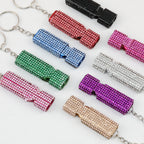 Rhinestone Whistle Keychain Self Defense Colorful Compact