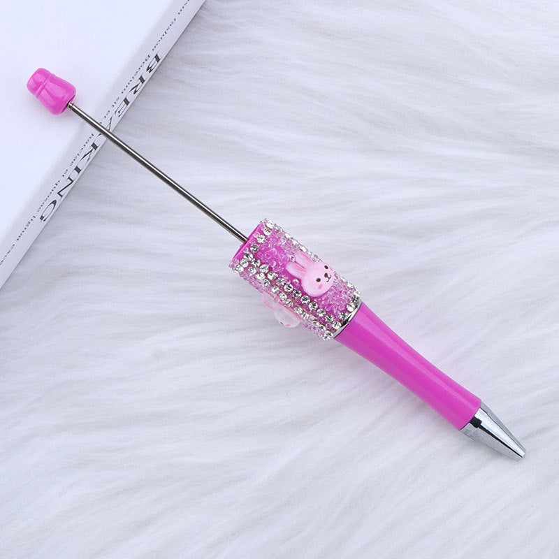 Beadable Pen with Cute Bunny and Rhinestone 16