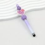 Gradient Color 3 In 1 Beadable Stylus Pens Plastic Body