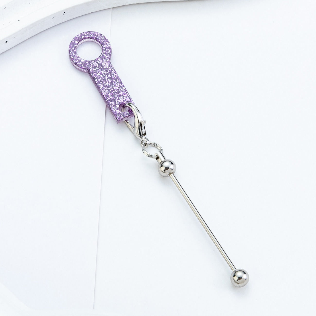 Beadable Cup Charms Glitter Marble Texture