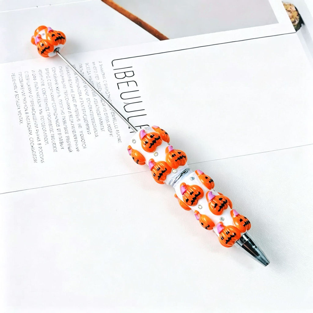 Halloween Elements Pumpkin Rhinestones Beadable Pen 4