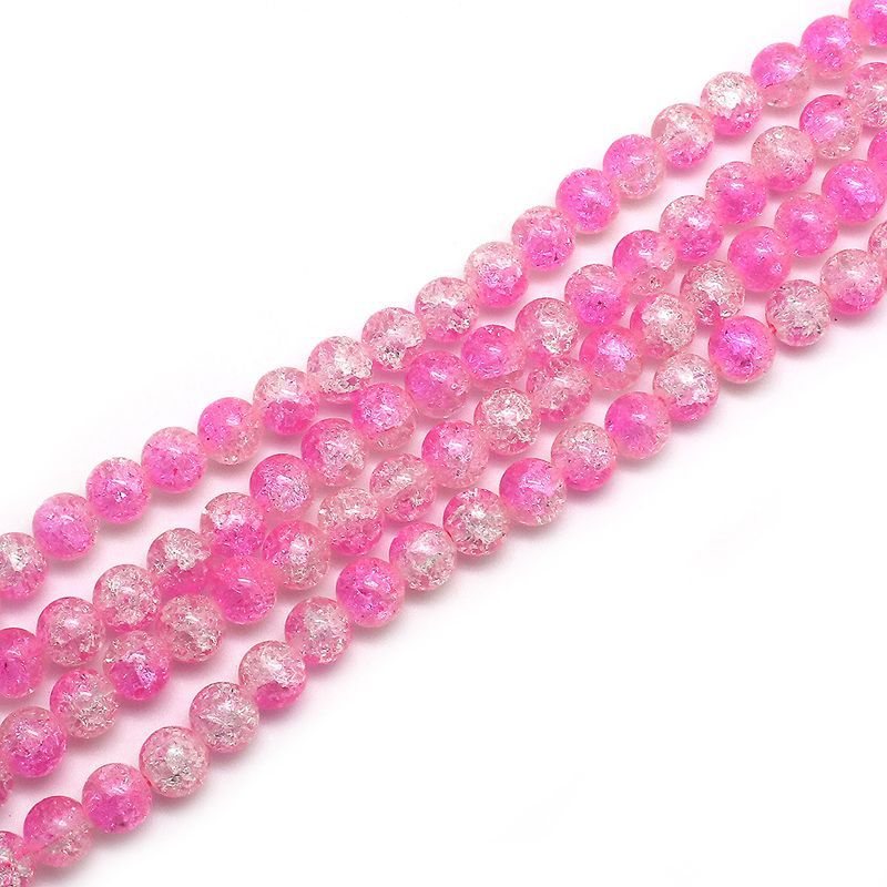 Crackle Round Glass Beads 4mm Crystal Multicolor 200pcs 6