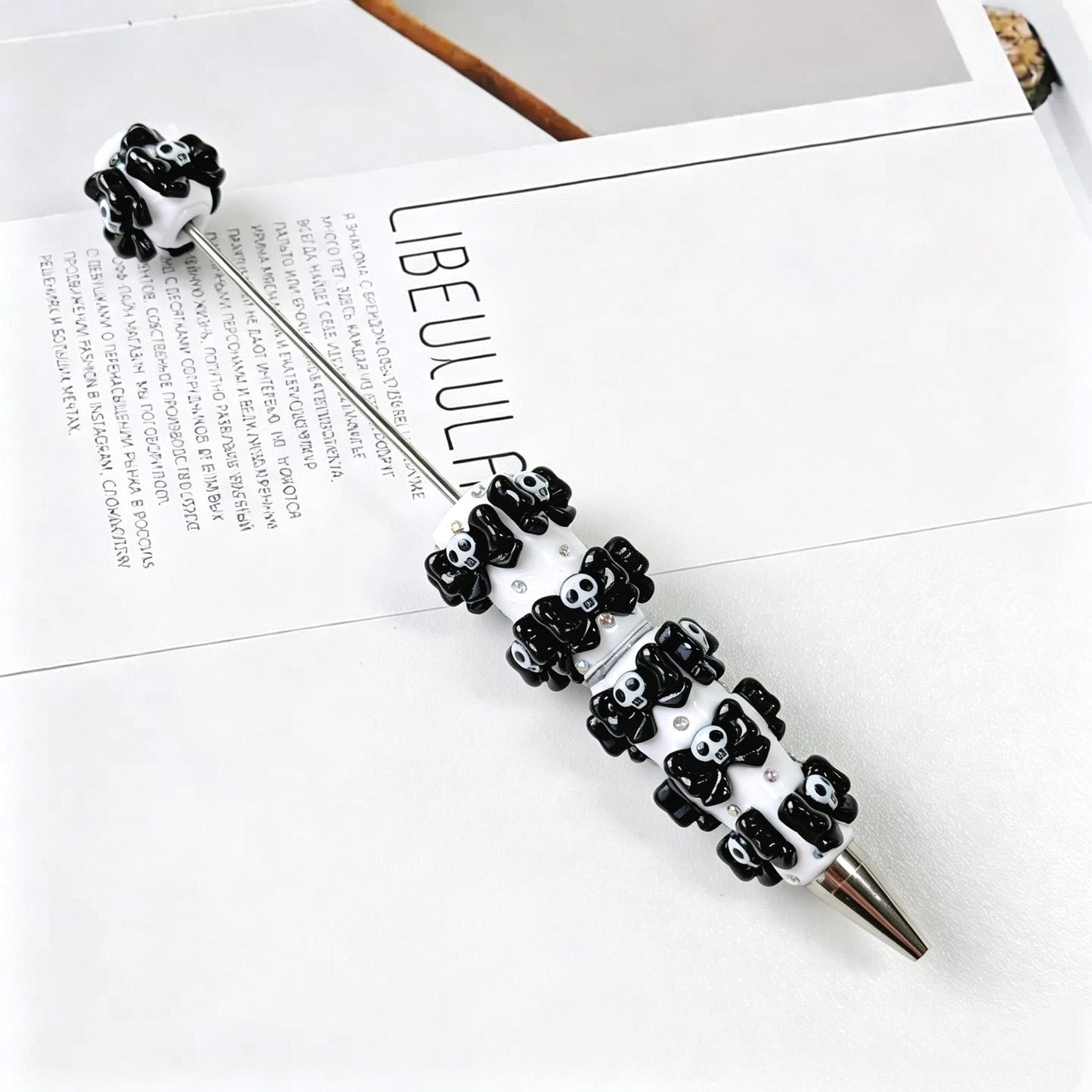 Halloween Elements Pumpkin Rhinestones Beadable Pen 14