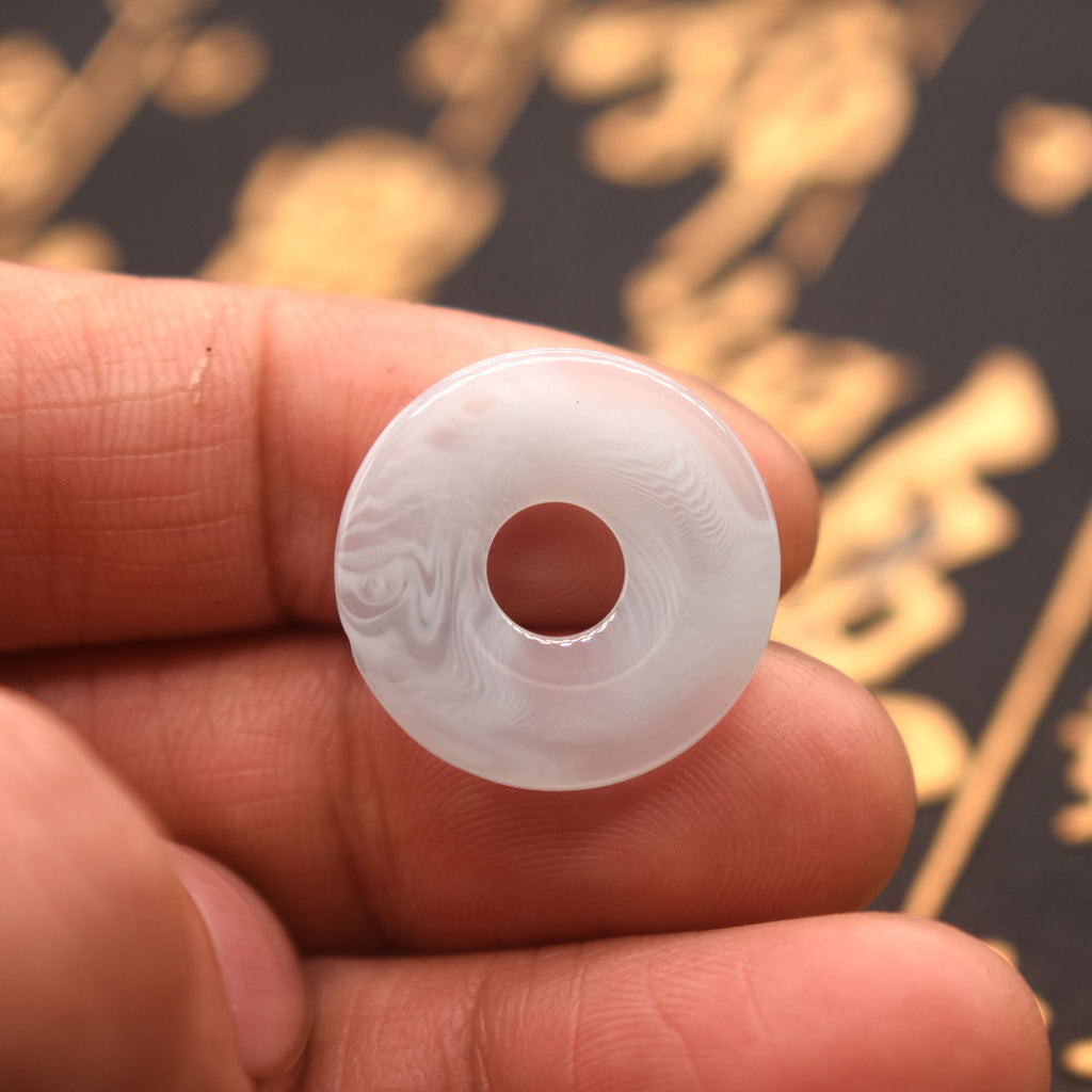 Resin Flat Spacer Beads 20mm Imitation Jade Pendant 20pcs 3