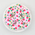 Pink Ribbon Flower Wreath Silicone Focal Beads 20Pcs  2