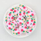Pink Ribbon Flower Wreath Silicone Focal Beads 20Pcs  2