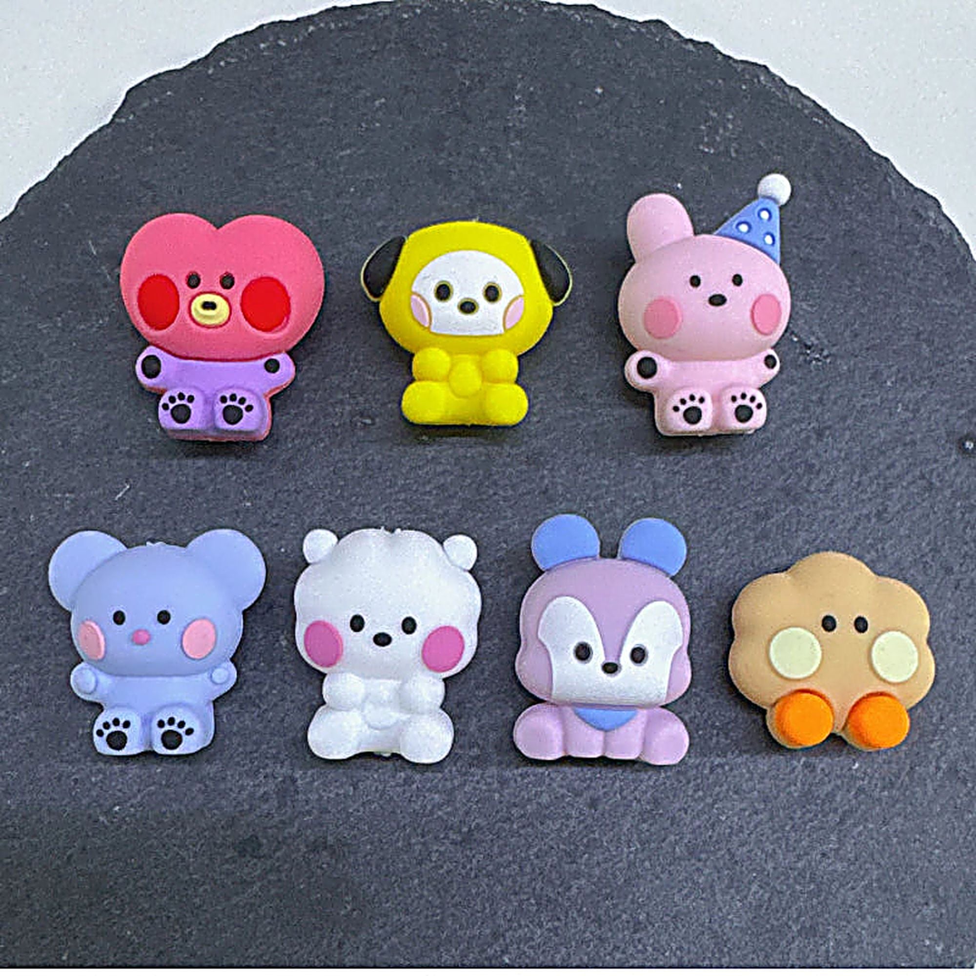 3D Animal Silicone Focal Beads Cute Rabbit Dog Design 20pcs