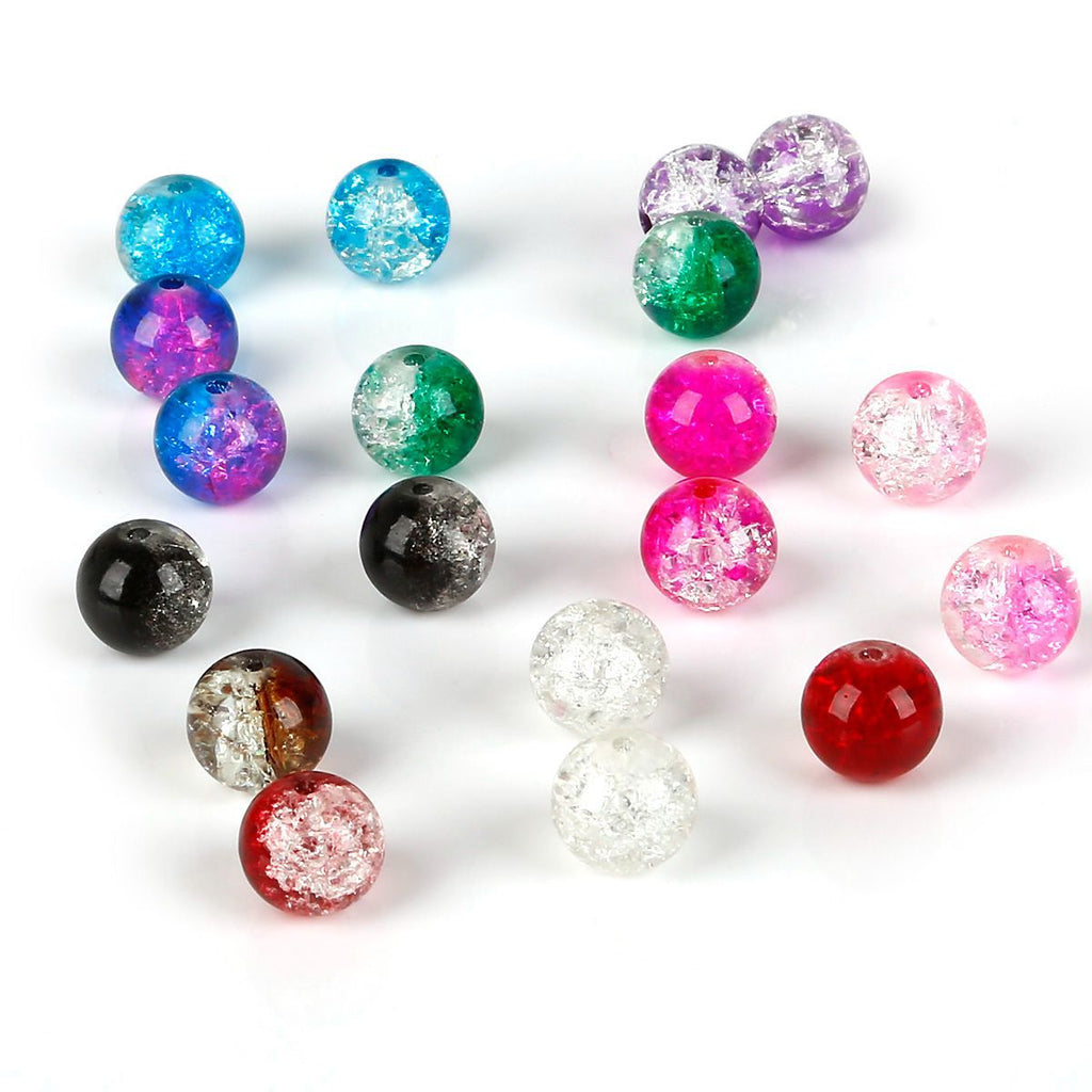 Crackle Round Glass Beads 4mm Crystal Multicolor 200pcs