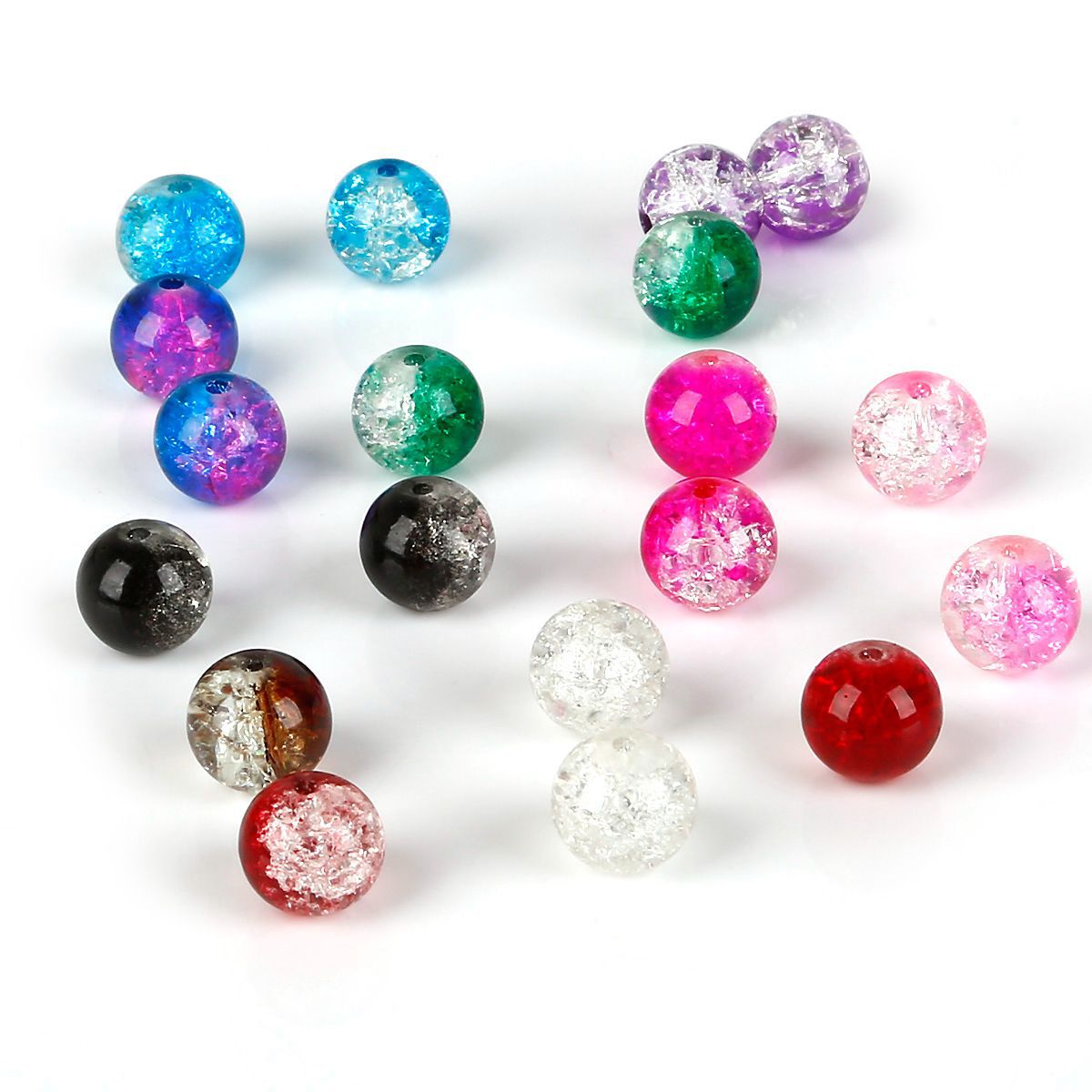 Crackle Round Glass Beads 4mm Crystal Multicolor 200pcs
