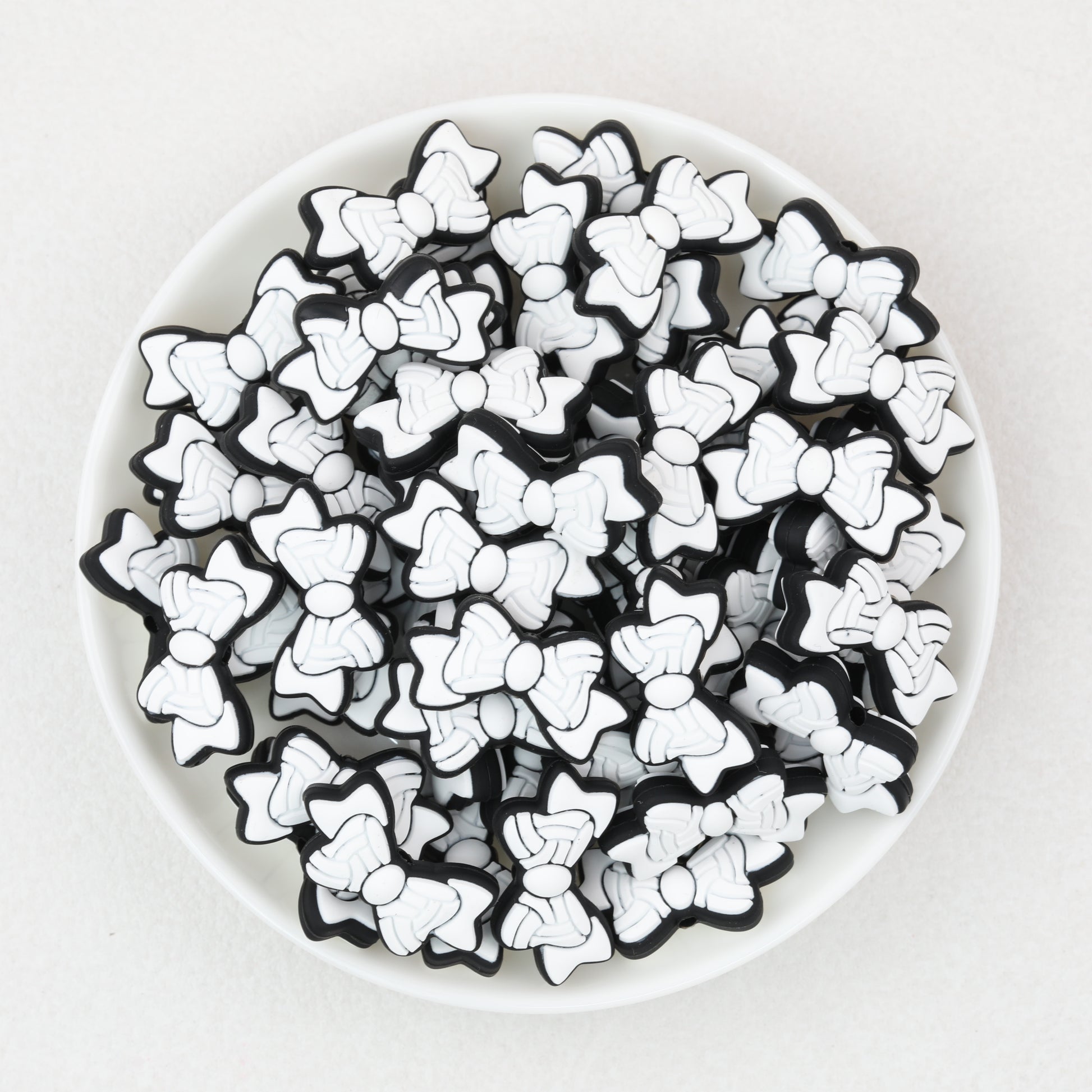 Sports Bow Silicone Focal Beads with Baseball Soccer Volleyball Football 20pcs 2