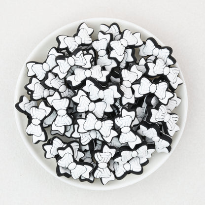 Sports Bow Silicone Focal Beads with Baseball Soccer Volleyball Football 20pcs 2