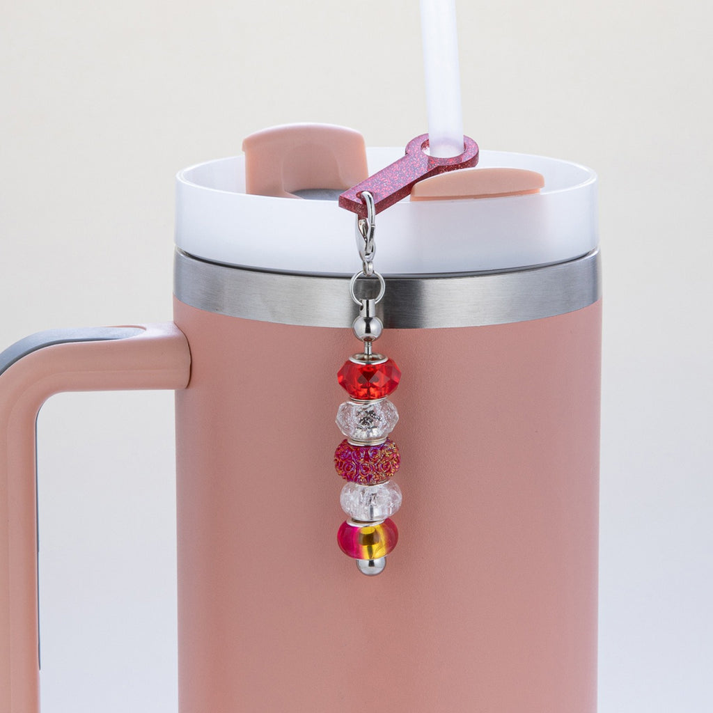Beadable Cup Charms Glitter Marble Texture