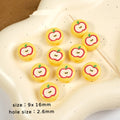 Half Apple Acrylic Beads 9x16mm Glossy Red Yellow 8pcs 2