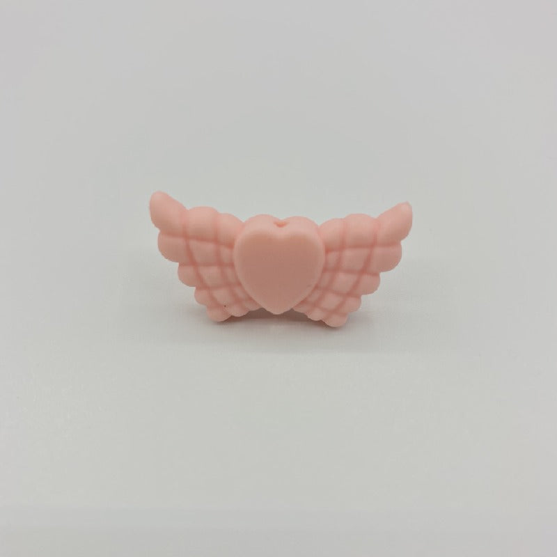 Wing Silicone Beads Mixed Colors 20pcs 39