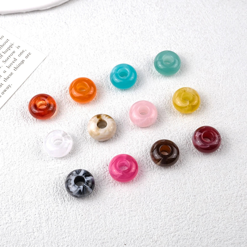 Acrylic Round Spacer Beads 14mm Antique Blooming Ink 50pcs 3