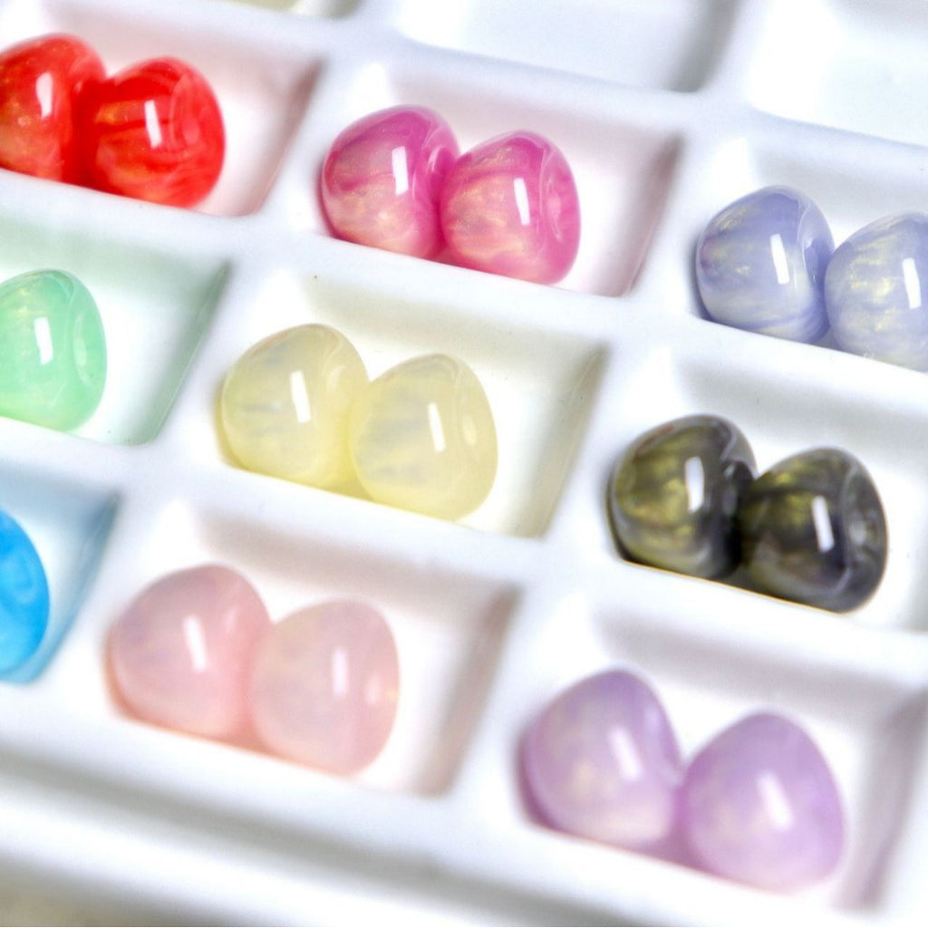 Resin Apple Shaped Beads 10x8mm Soft Glazed Finish 100pcs