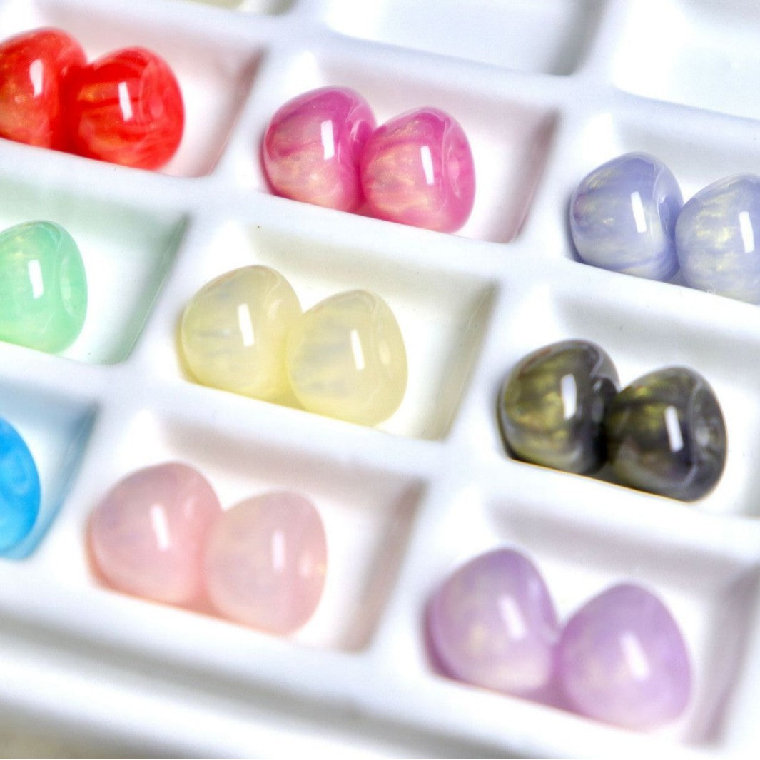 Resin Apple Shaped Beads 10x8mm Soft Glazed Finish 100pcs