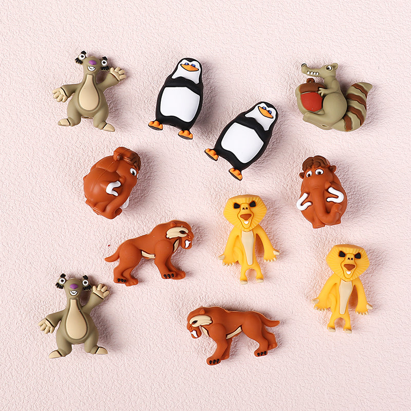 Silicone 3D Focal Beads Penguins Of Madagascar Animated Characters 20pcs 5