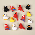 3D Black White Swan Cardinals Silicone Focal Beads 20Pcs  2