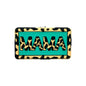 Silicone Focal Beads MAMA Leopard Cutout Pink and Teal 20pcs 4