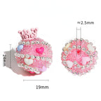 Crown Rhinestone Beads 19x24mm Colorful Heart Accents 5pcs 2