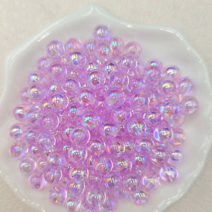 Plating Round Acrylic Beads 12mm Iridescent Transparent 550pcs 11