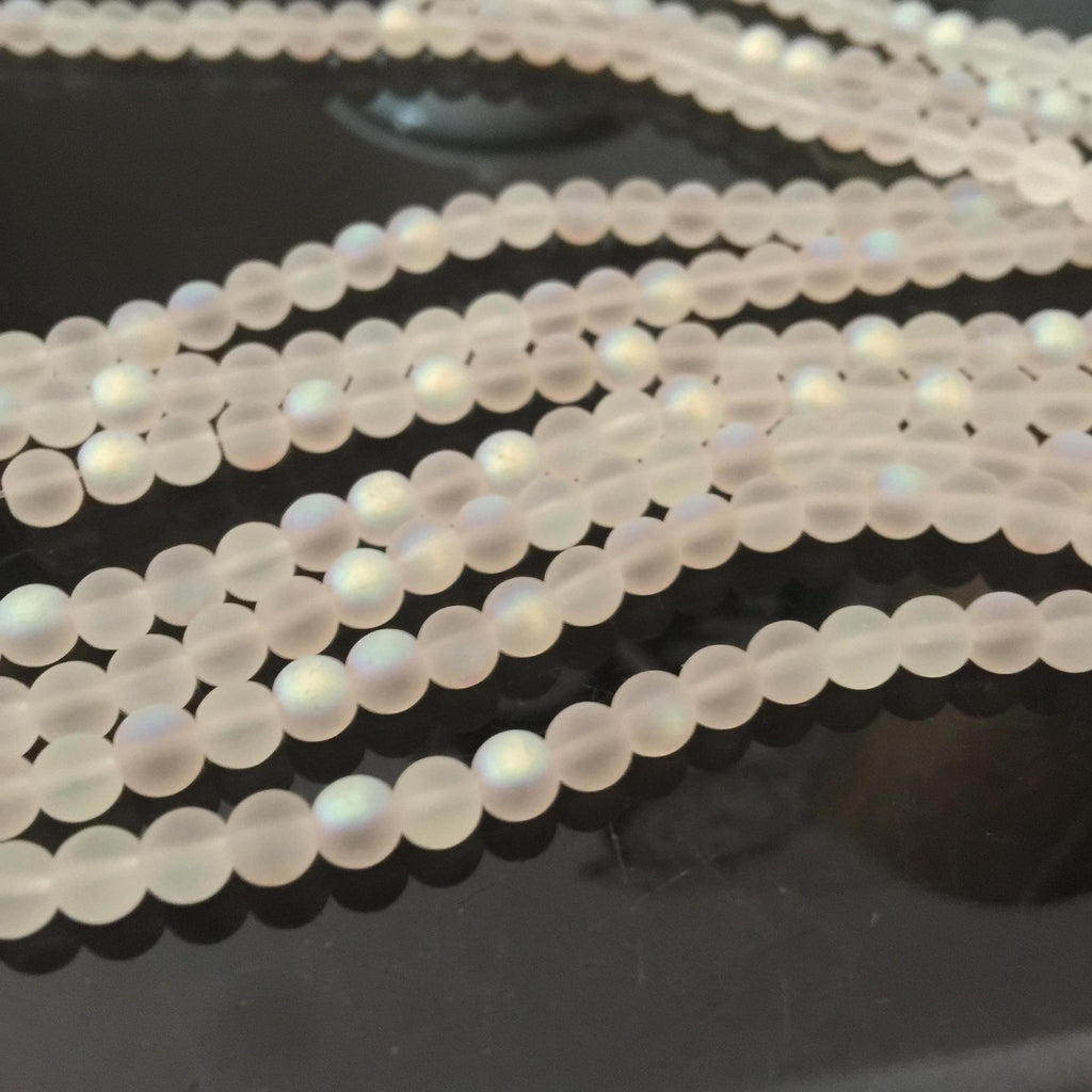 Frosted Shimmering Mermaid Glass Beads 4mm 6mm 8mm 10mm