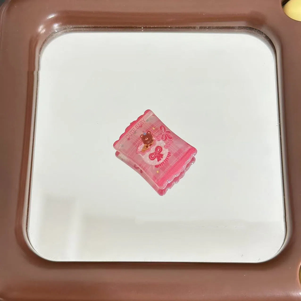 Square Acrylic Beads 20mm Cartoon Animal Illustration Snack Bag 10pcs 7