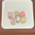 Transparent Butterfly and Cake Printed Acrylic Square Beads 14mm 10pcs