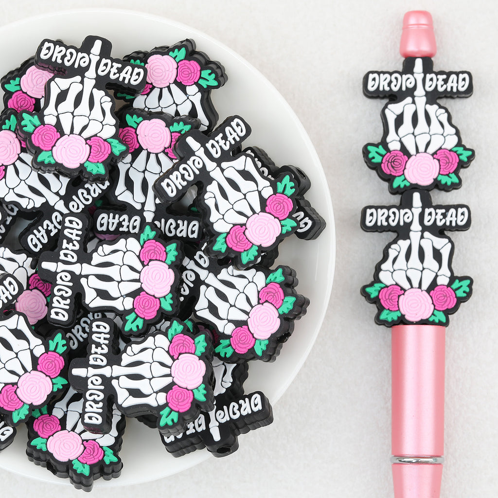 Halloween Skeleton Finger Silicone Focal Beads 20pcs