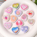 Insta-Style Pattern Lace Heart Shaped Resin Beads 25mm 10pcs