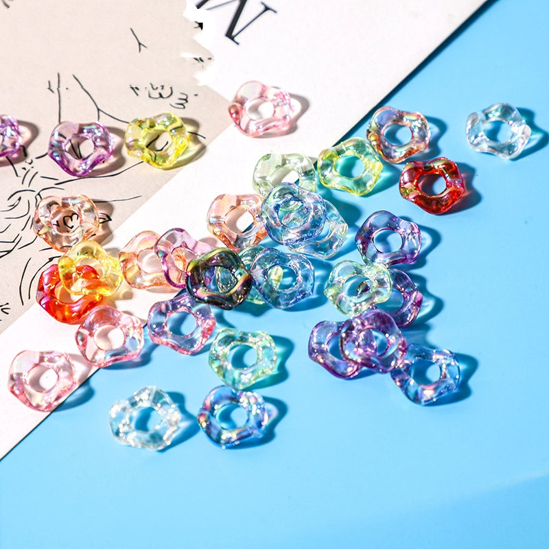 Acrylic Wavy Spacer Beads 16mm Multi Colored 100pcs 3