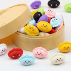 Cute 3D Glitter Dumpling Silicone Focal Beads 20pcs 3