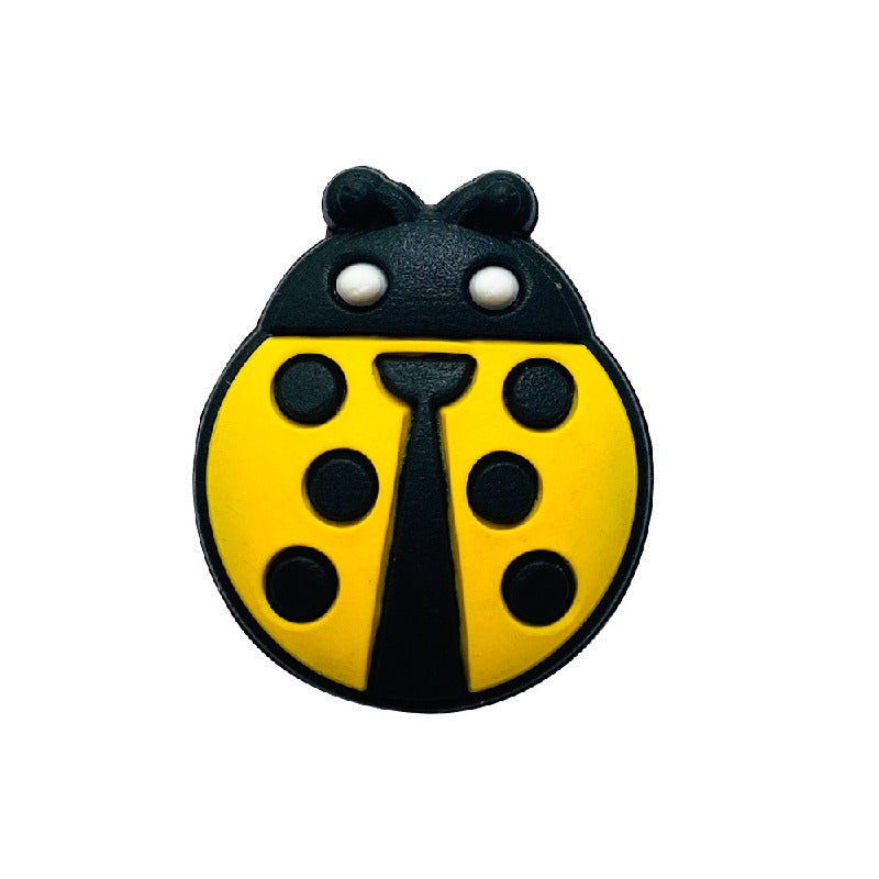 Silicone Focal Beads Seven-spotted Ladybug Rounded Shape 20pcs 4