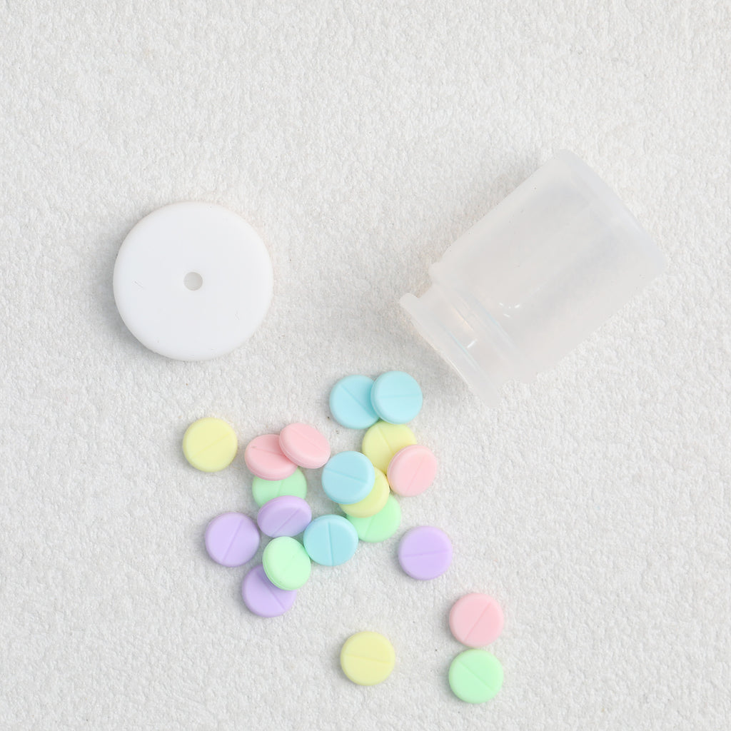 3D Candy Bottle Silicone Focal Beads Wholesale, Pastel Purple Glitter Design