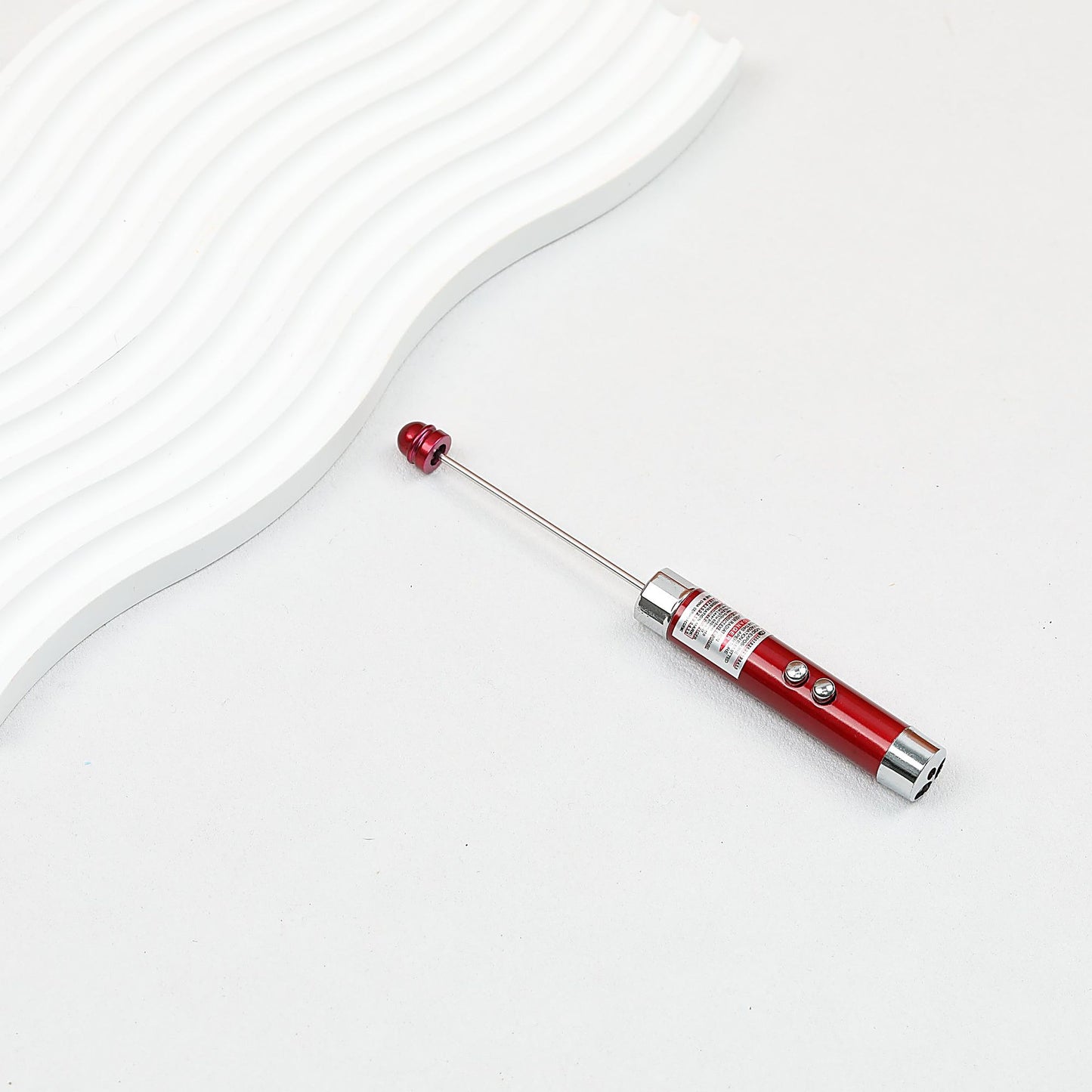 Beadable LED Flashlight Aluminum Alloy Laser Infrared Banknote Verification - 2-Red