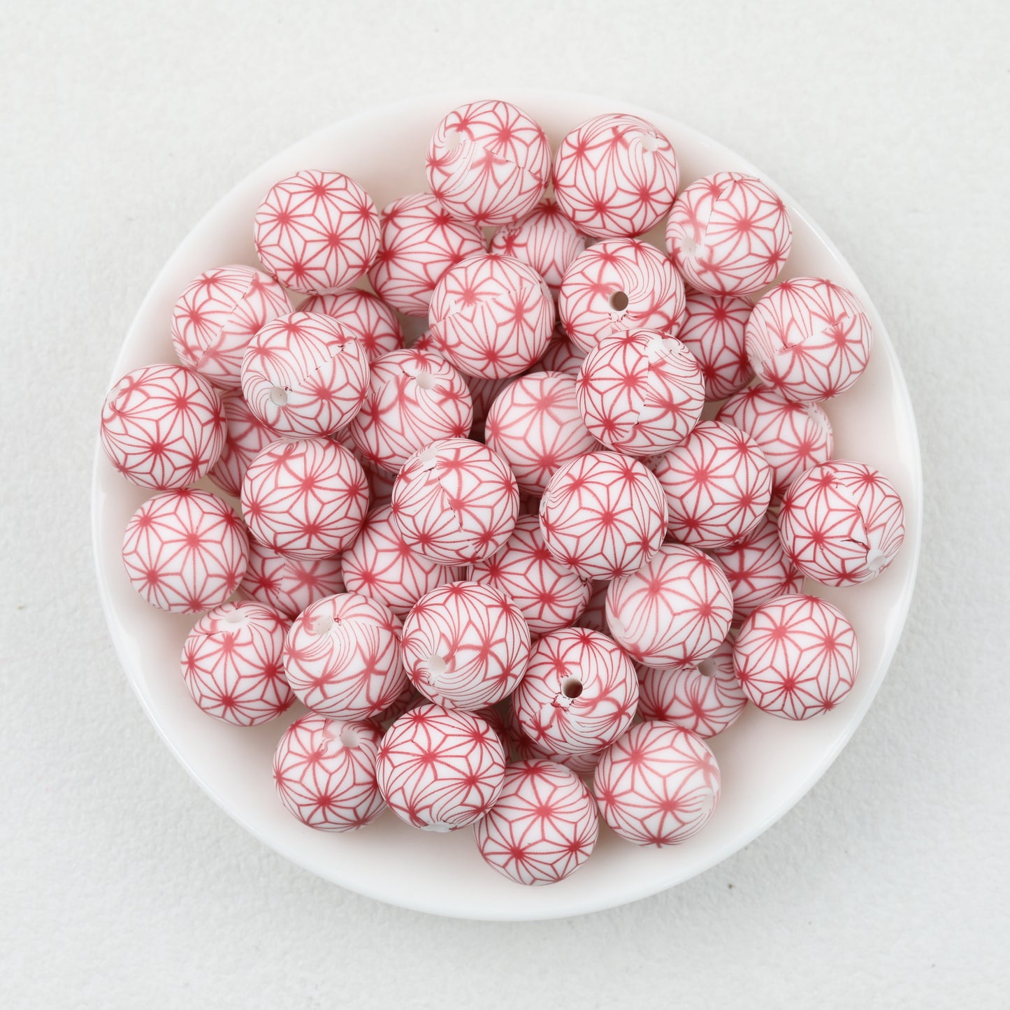 15mm Colorful Polka Dot Print Round Silicone Beads  50pcs 5