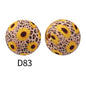 15mm Silicone Beads Rhombus Printed Design 50pcs 46