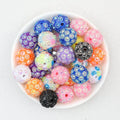 Shimmer Resin Round Flower Beads 16mm 20mm 20pcs - Random Color / 16mm