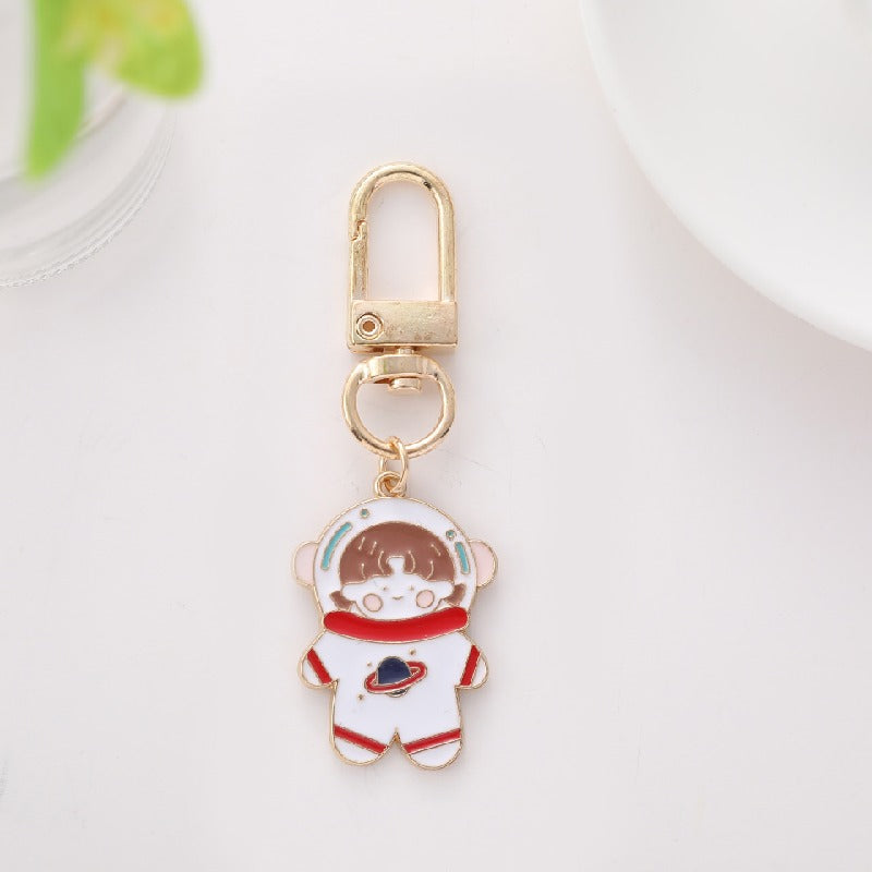 Enamel Astronaut Keychain Metal Zinc Alloy Space Theme Charm 13